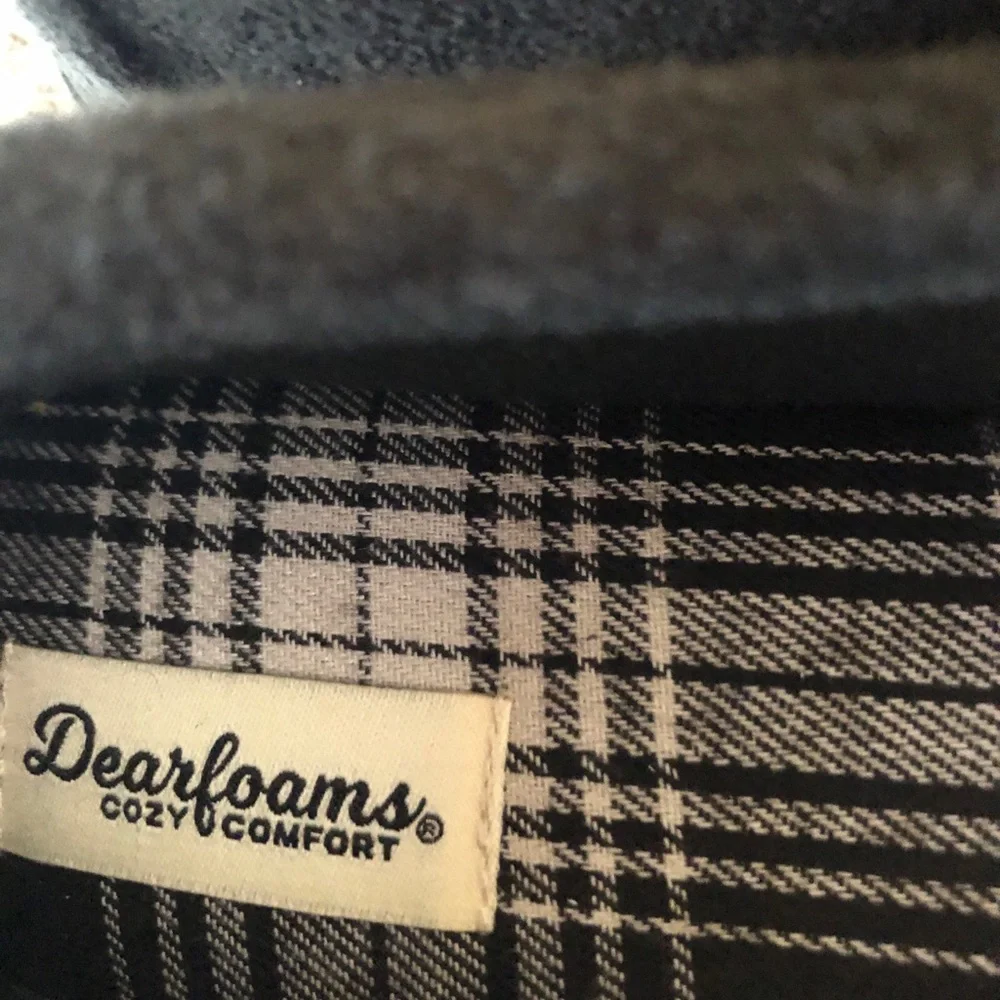 DEARFOAMS Mens Microsuede Moccasin Slippers Size Small 7-8 Black Washable New